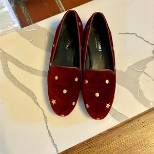 JON JOSEF burgundy suede, leather sole loafer Shoe 8.5